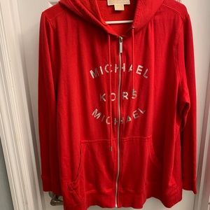 Red Michael Kors Hoodie Zip-up